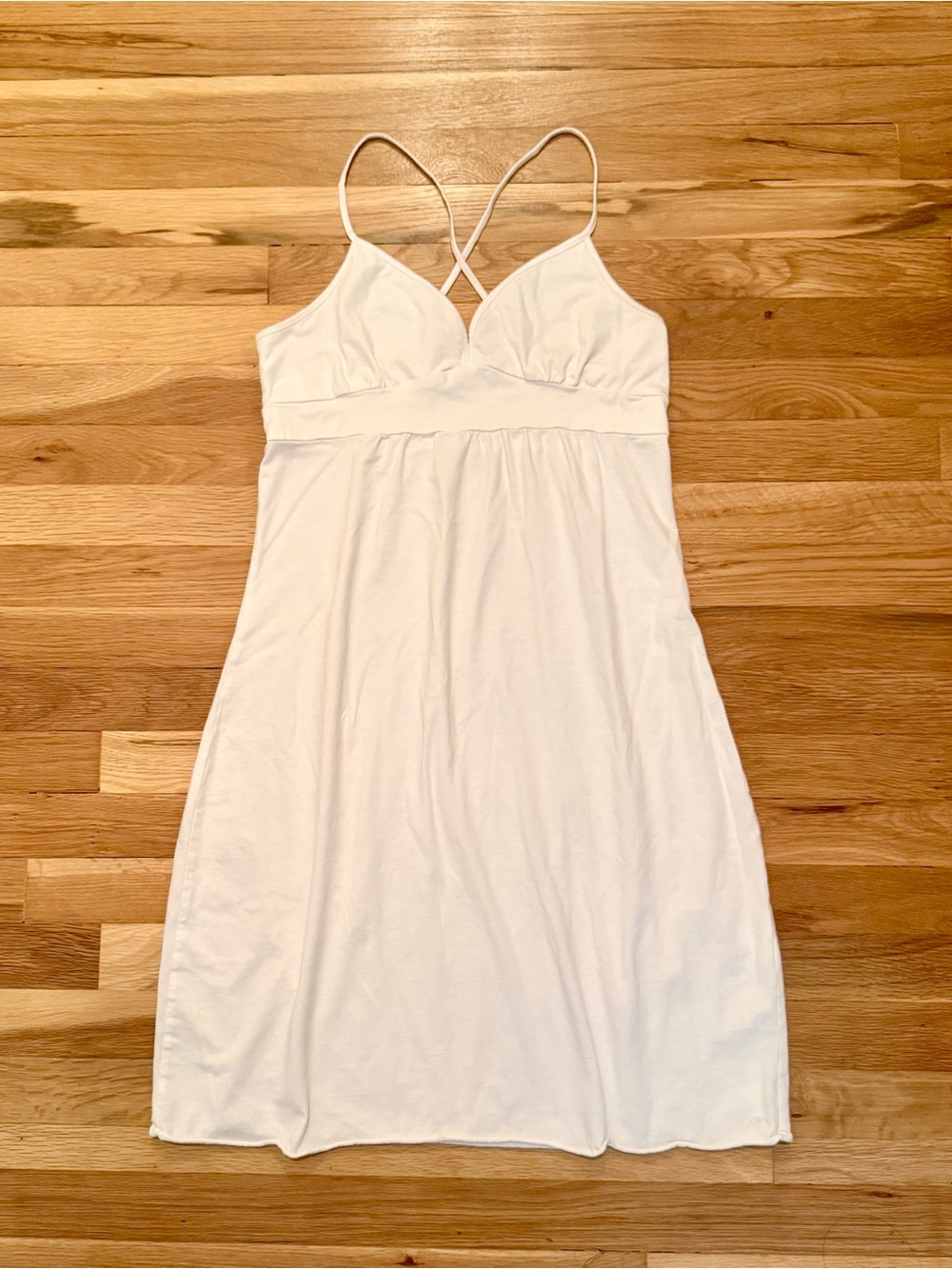 Gap White Cotton Jersey Cami Dress Empire Waist Crisscross Straps Size M